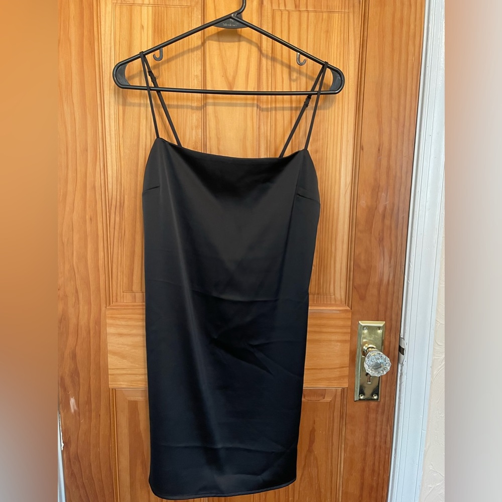 Black Silk Mini Dress. Size Small.